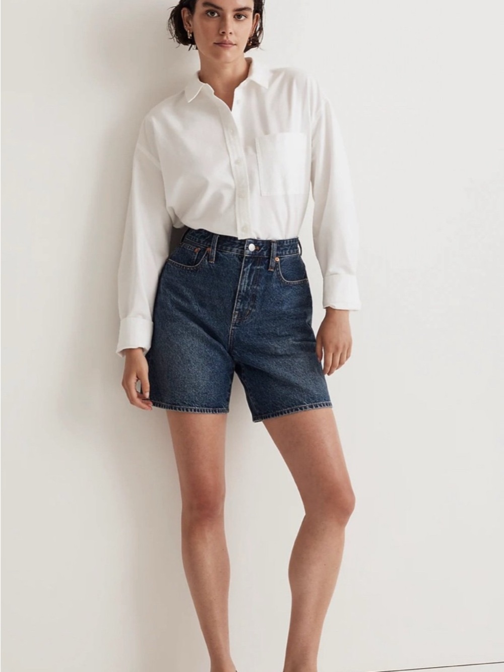 Madewell Baggy Jean Shorts Sz 27 Valmont Wash Blue